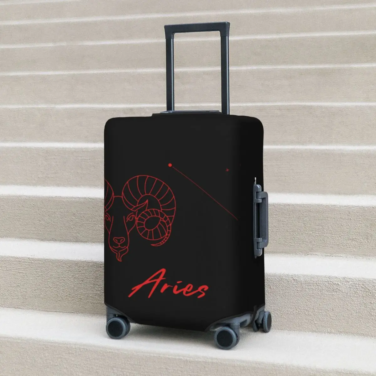 

Aries Suitcase Cover Holiday Zodiac Sign Print Elastic Luggage Accesories Cruise Trip Protector