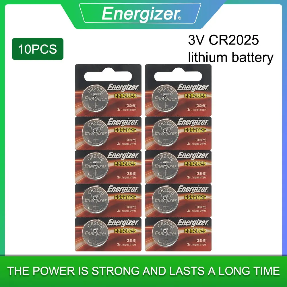

10PCS Original for Energizer CR2025 Button Cell Battery 3V Lithium Batteries for Watch Computer Calculator Control DL/CR 2025