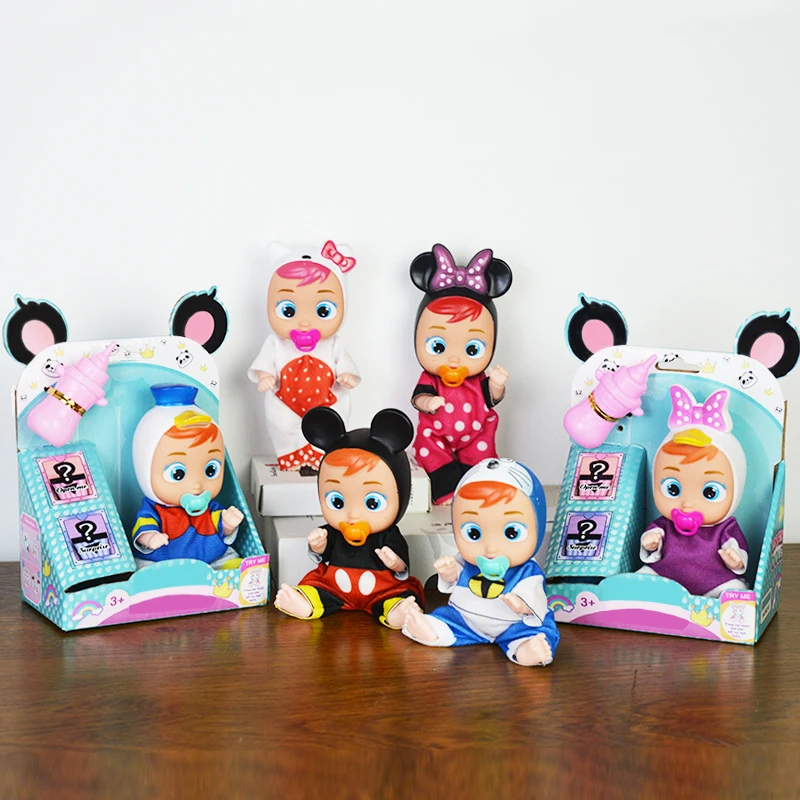 

6-inch Cry Tears Doll Girl's Toy 3D Simulation Baby Crying Doll for Girls Creative Cute Doll Children Birthday Gift