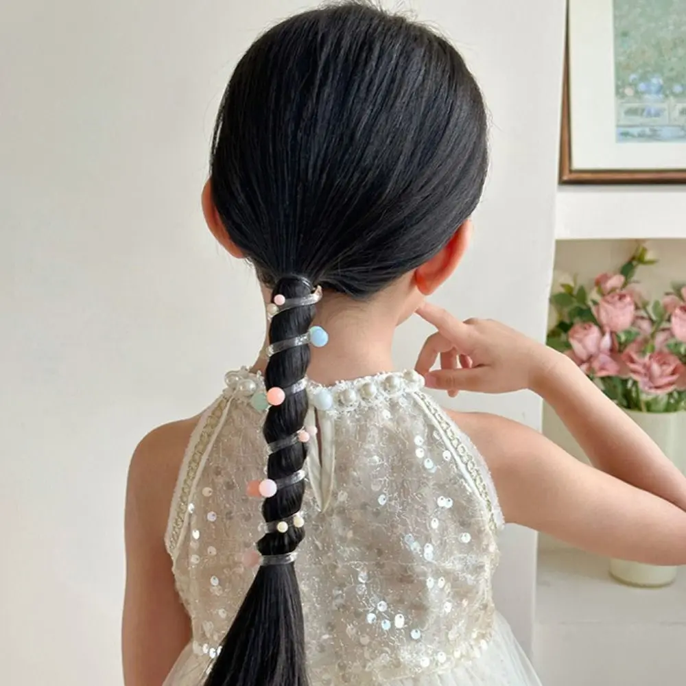 Бусины телефонная линия веревка для волос прямой корейский стиль прозрачный