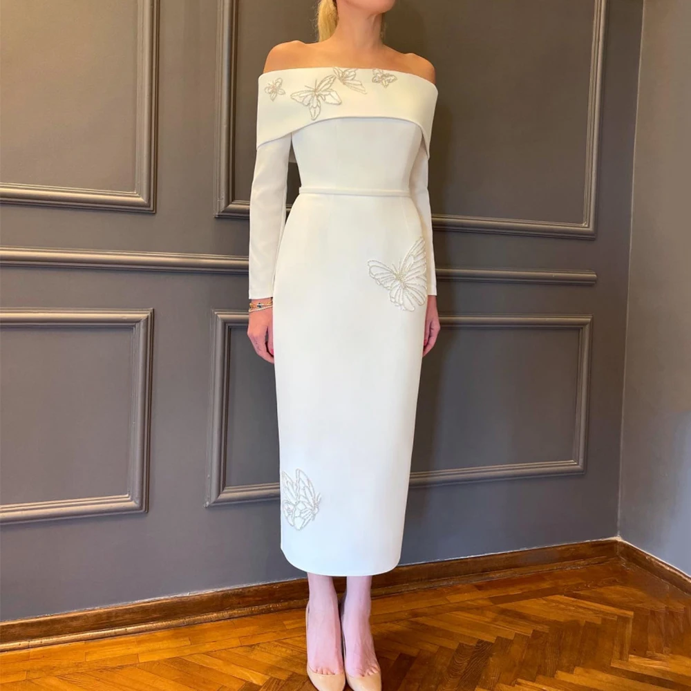 Элегантное платье для матери невесты с открытыми плечами и длинными ...