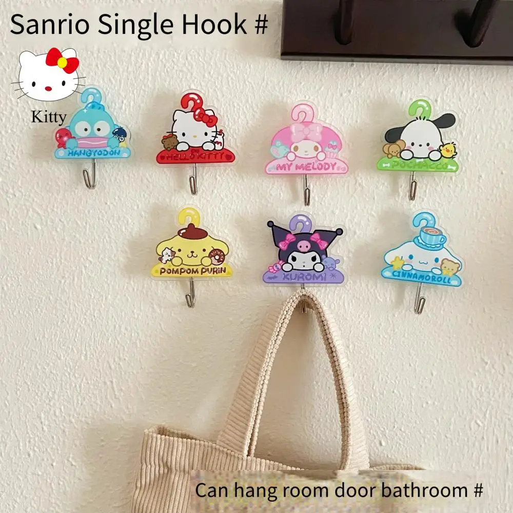 

Sanrio Hello Kitty My Melody Cinnamoroll Hook Up Kawaii Cartoon Anime Figures Bathroom Student Dormitory Cute Acrylic No Trace
