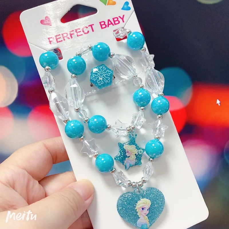 

3 шт./комплект, колье, браслет и кольцо для девочек