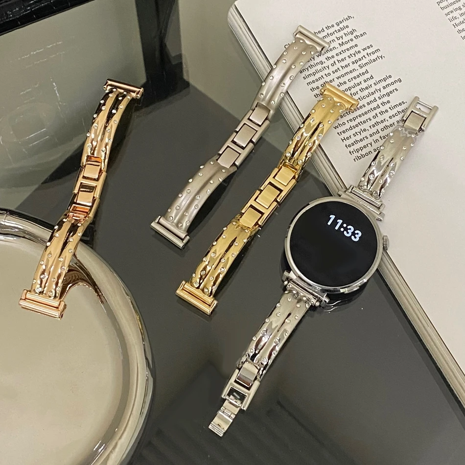 Ремешок для часов 182022 мм для Samsung Galaxy Watch 874 6 Classic 5 Pro, металлический браслет с блестящими бриллиантами, ремешок для Amazfit BipGTS (art.: 3920da4e79636) - 3920da4e79636