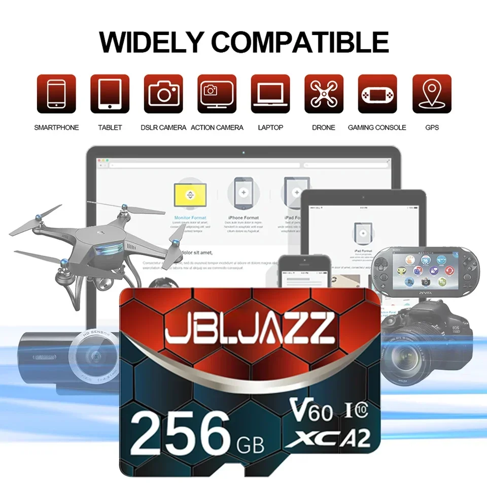 Фото Карта памяти Micro TF SD 512 ГБ, 128 ГБ, 64 ГБ, A2 V30 U3, флеш-карты MicroSD, совместимые с камерами и DJI Pocket 3 №3