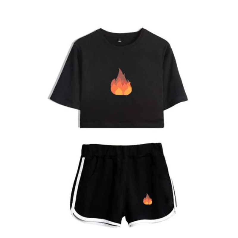 

Летний спортивный костюм для женщин, комплект из 2 предметов, Sapnap Merch Dream Team, короткий топ и шорты, комплект из двух предметов, повседневный же...