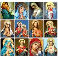 gatyztory 40x50cm painting by numbers our lady and jesus diy frameless coloring by numbers on canvas wall art for home decor
