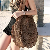 2022 trend ladies straw bag summer beach rattan shoulder bag for women hand woven handbag large capacity crochet female tote bag
