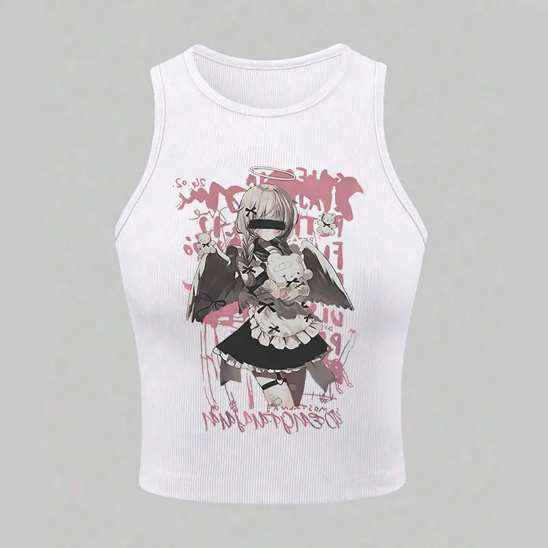 Эстетическая одежда летняя в стиле гранж топы Y2k сексуальная готическая женский