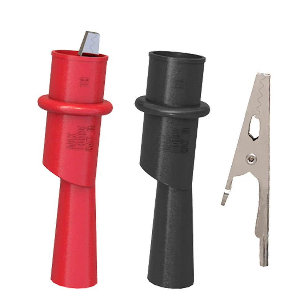 

Durable Alligator Clip Test Probe 4* 4pcs Crocodile Clamp Insulated Multimeter Push Red/black Welding Assembly