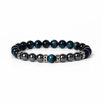 natural tiger eye beads bracelet men hematite beaded yoga energy stone bracelet for women charm jewelry gifts pulsera de hombre