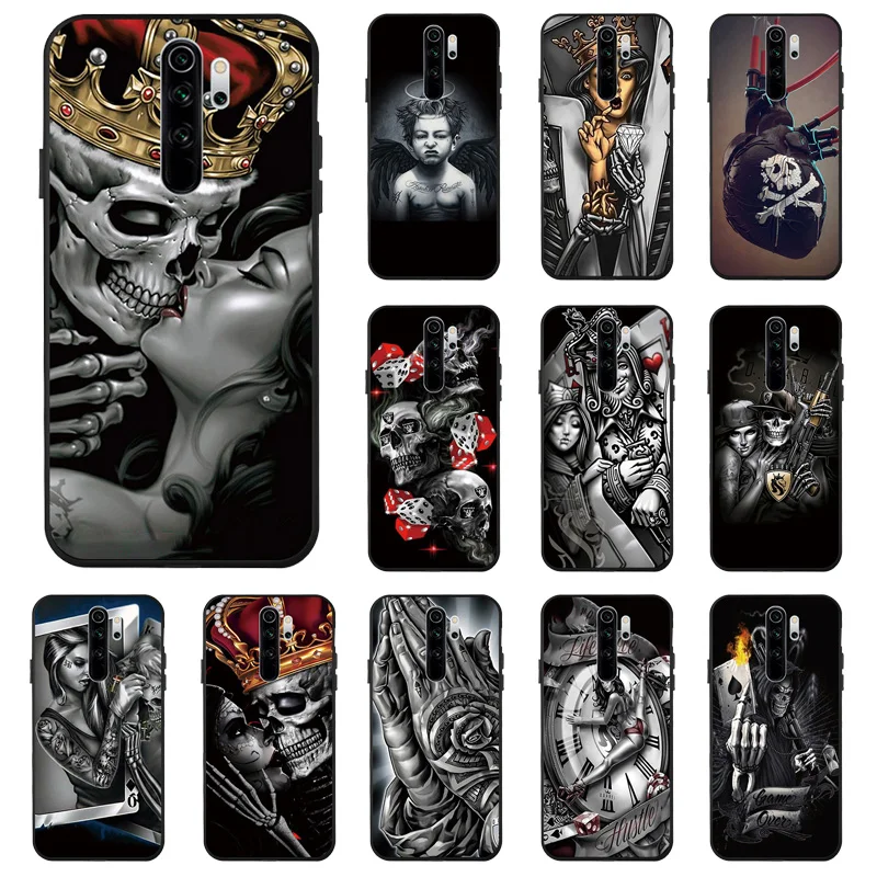 

Poco F3 Case Skull Skeleton Phone Case For Xiaomi Redmi Note 10 9 8 7 Pro 10S 9S 7S 8T 11T Poco M3 Pro Cover For Poco X3 Pro