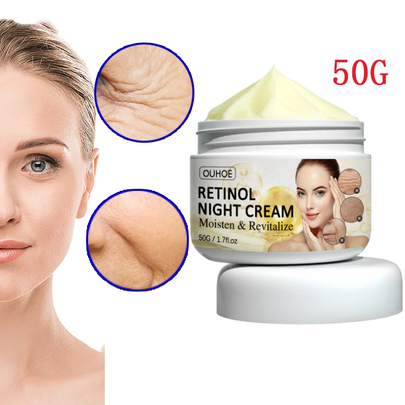 

Retinol Wrinkle Remove Night Cream Anti Aging Fade Fine Lines Moisturizing Skin Care Improve Darkness Brighten Repair Products