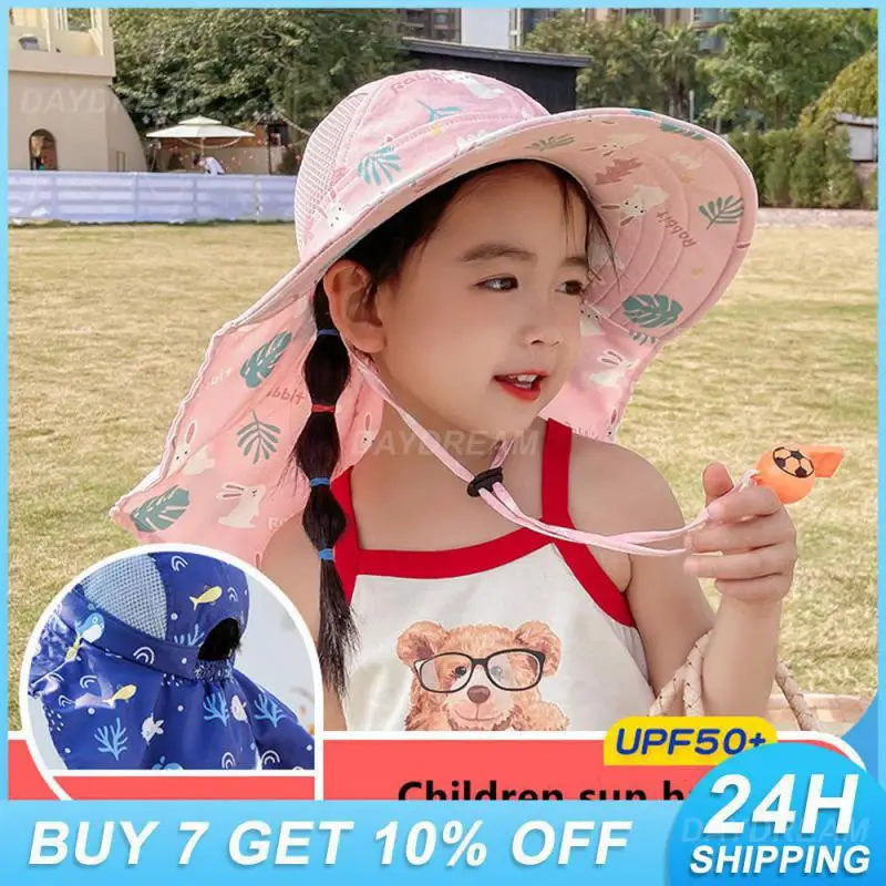 

Childrens Bucket Hat High Top Shawl Top Design Jacquard Big Brim Sun Protection Hat Childrens Beach Hat Anti-wrinkle Big Eaves