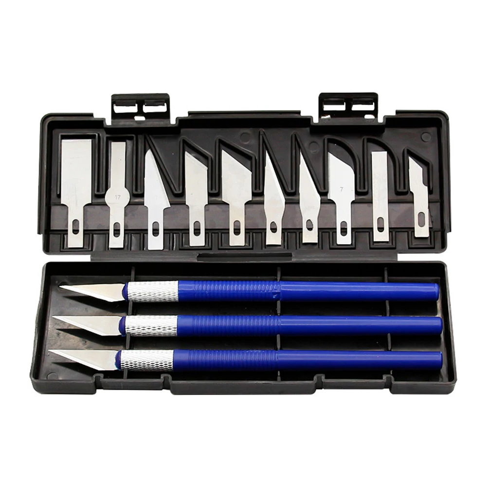 

13Pcs Carving Knife Craft Sculpture Paper Cutting Blade Precision Engraving Cutter Non-Slip Hand Tool DIY Art Hobby Repair Set