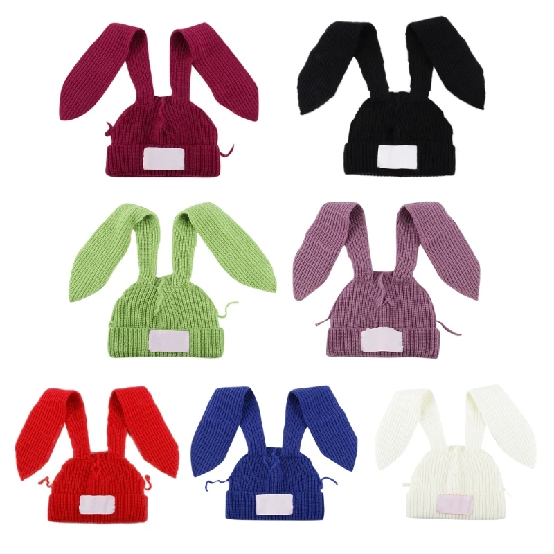 

Elastic Windproof Winter Hat Solid Color Cosplay Hats for Adult Kids Keep Ear Warm Hats Fluffy Cold Weather Supplies