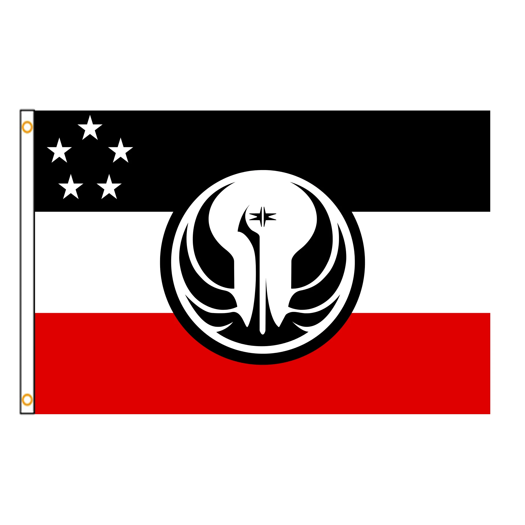 

Декоративный красный флаг Галактической Империи Jemony, 90x15, 0 см, черно-белый