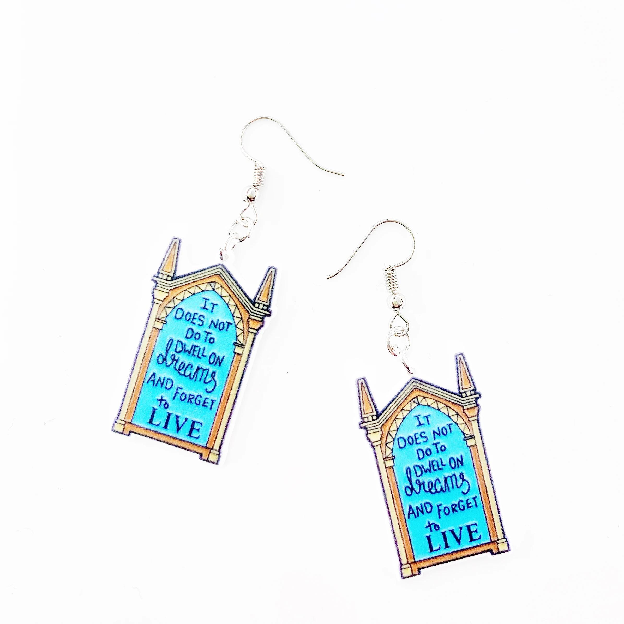 

Acrylic Earring For Women Inspiring Words Drop Earrings Jewelry Custom Encouragement Castle Acrylic Earring For Cute Girls Gift