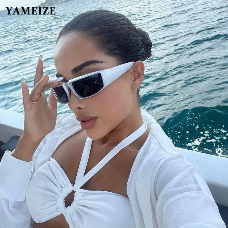 

Sunglasses Men Women Y2k Sports Glasses Square Vintage Punk Steam Sunscreen Shadows Retro Outdoor Riding UV400 Eyewear YAMEIZE