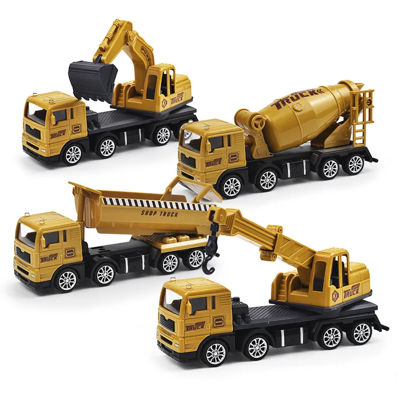 

City Engineering Vehicle Model Cars Inertia Die-casting Toys Car Excavator Crane Mixer Dump Truck Birthday Gifts for Kids Boys