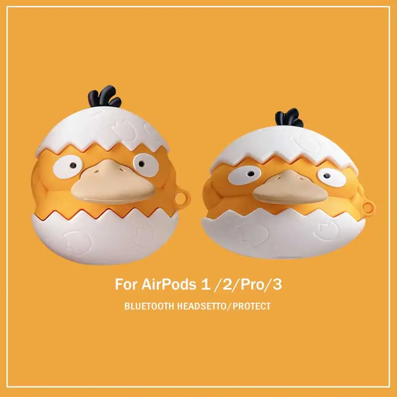 

3D чехол для наушников для Airpods 3 чехол Защитный чехол для наушников мультяшный милый чехол с Люком яйцом курицей для airpods 1 2 pro Чехол с подвеск...
