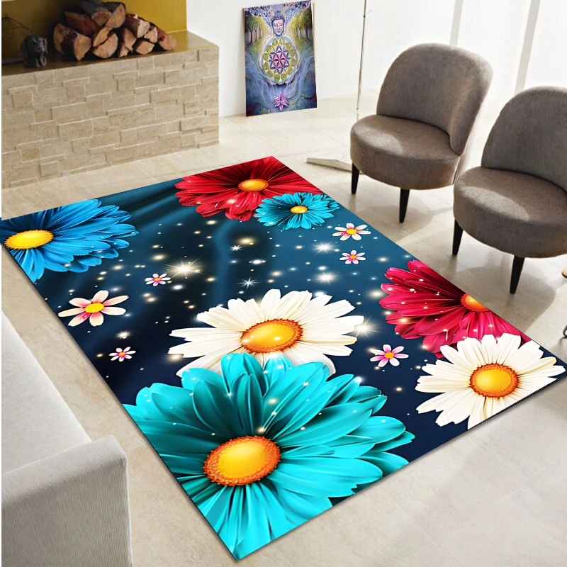 3D Beautiful Flower Carpet Bedroom Family Living Room Office Bathroom Door Mat Birthday Gift
