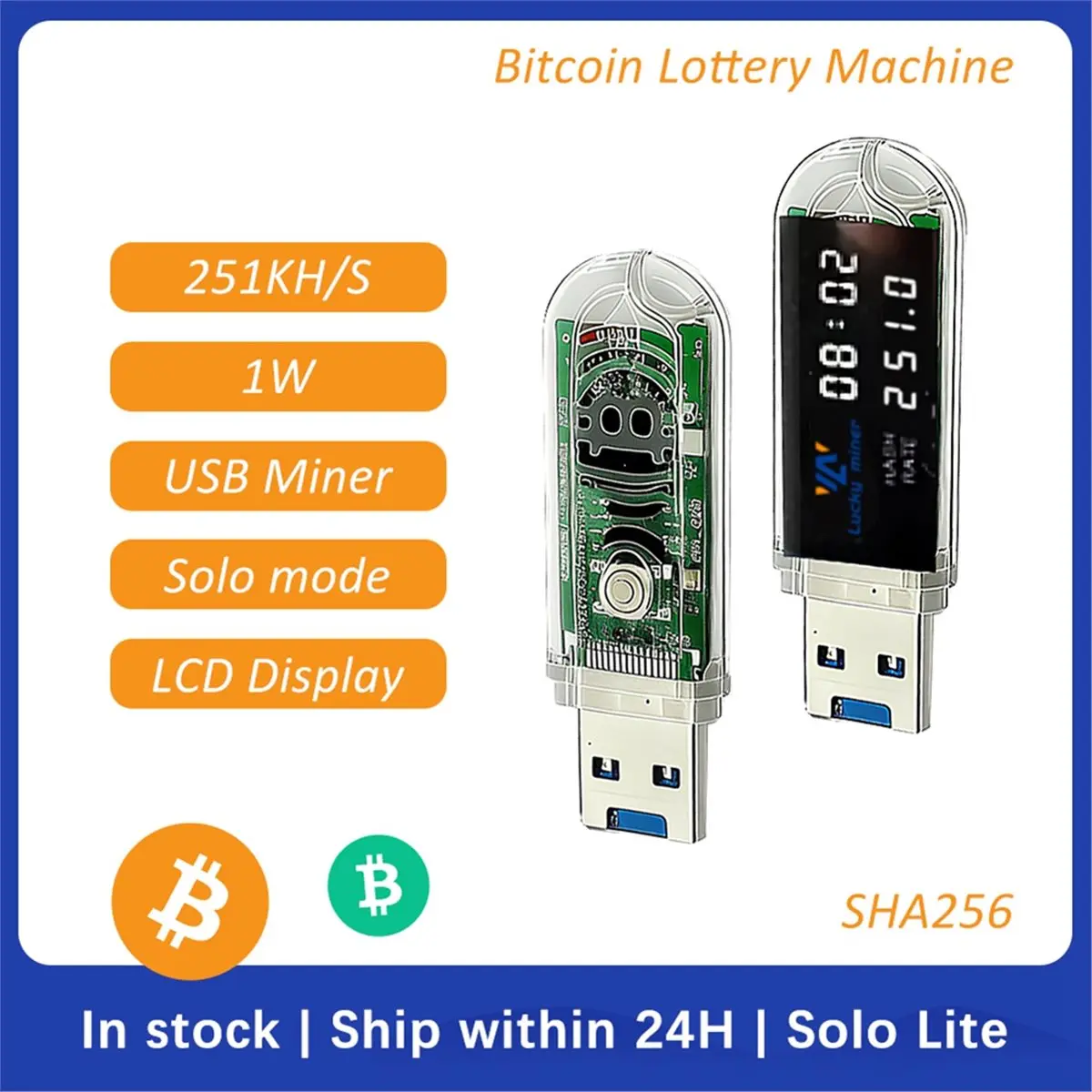 Фото DT655 Effortless-NerdMinerV2 LV03 USB BTC-майнер 250KH/S, обновленный мини-майнер для биткойнов и криптовалют, ASIC-майнер, бесшумный майнер №3