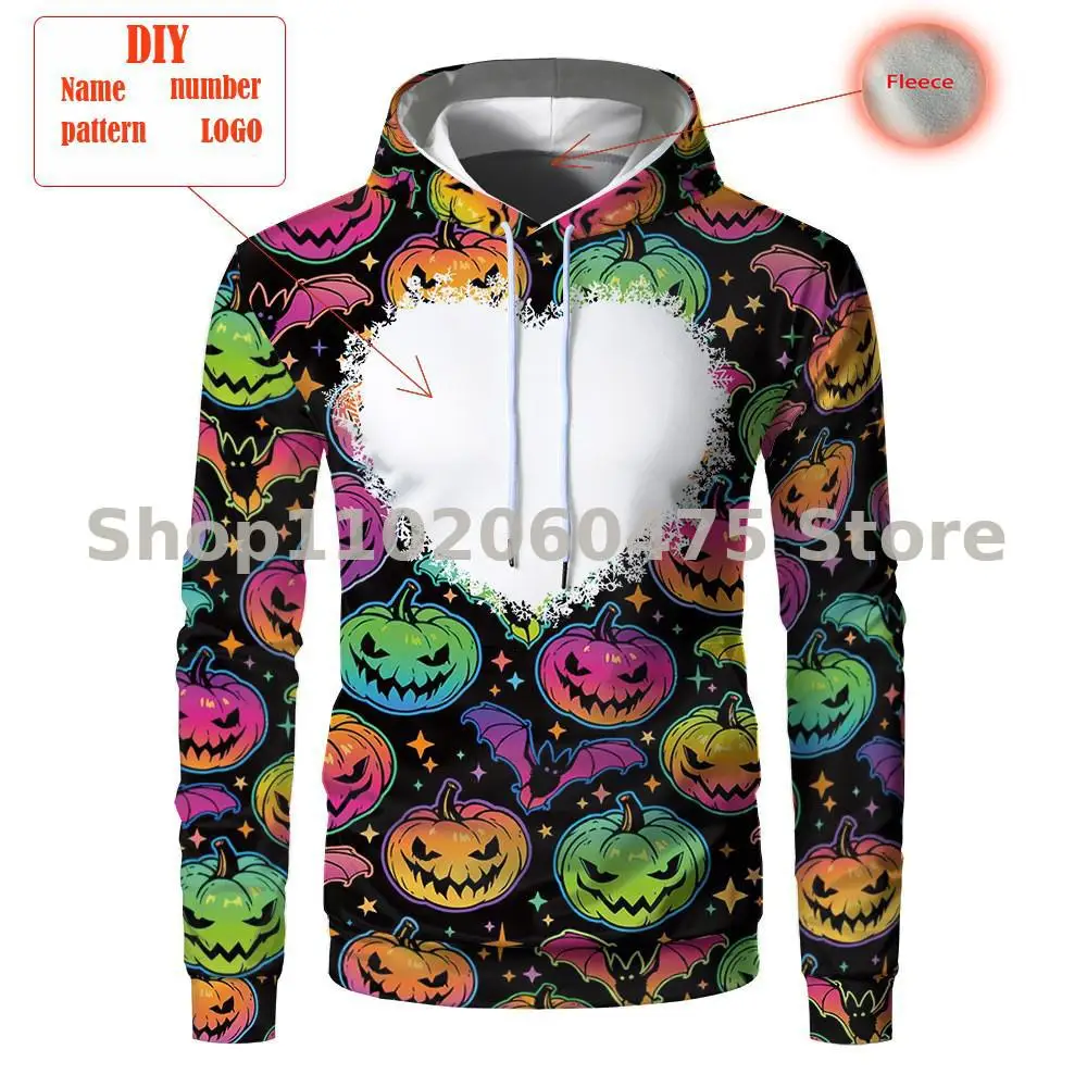

2022 Polysman Women's Sweater Blood Splash Printing Hip -hop Horror Character Plays 3d Hoodie Medium Blank Diy