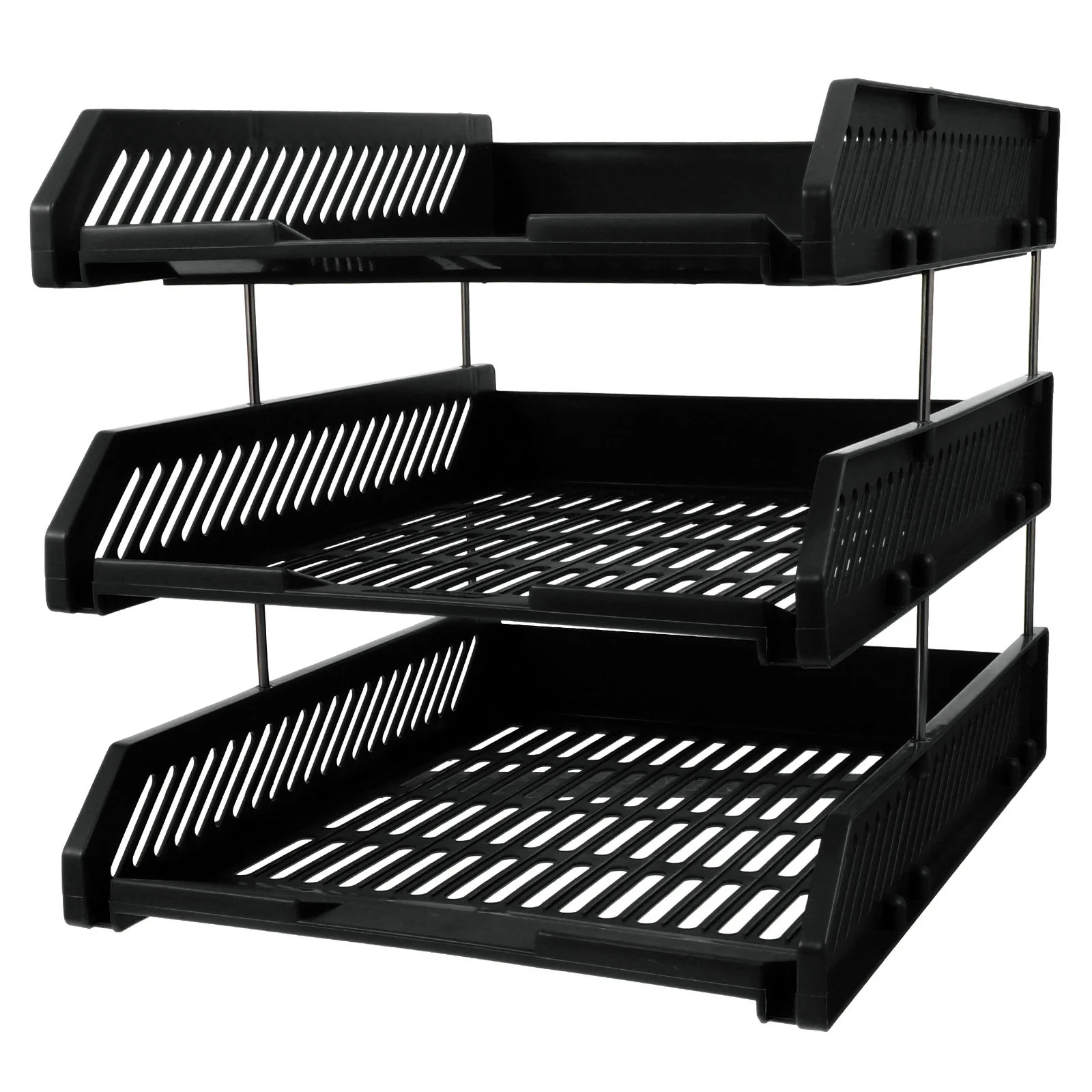 

File Basket Company Tray 3-tier Shelf Desktop Document Rack Office Organizer Holder
