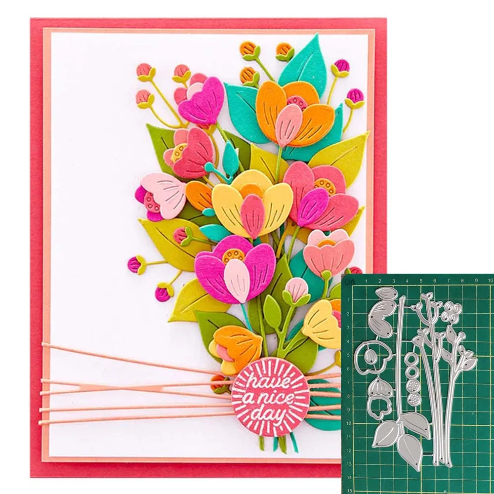 Металлический трафарет для рукоделия пресс-формы цветок листья рамки