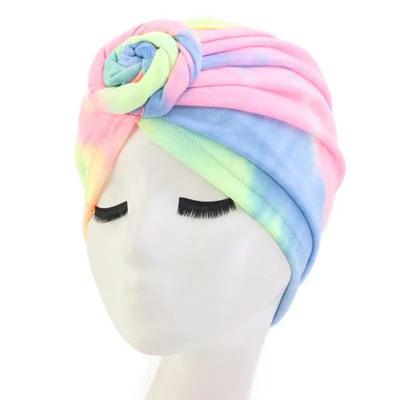 Ful Tie-dye Hair Loss Chemo Cap Muslim Bandana Headwrap