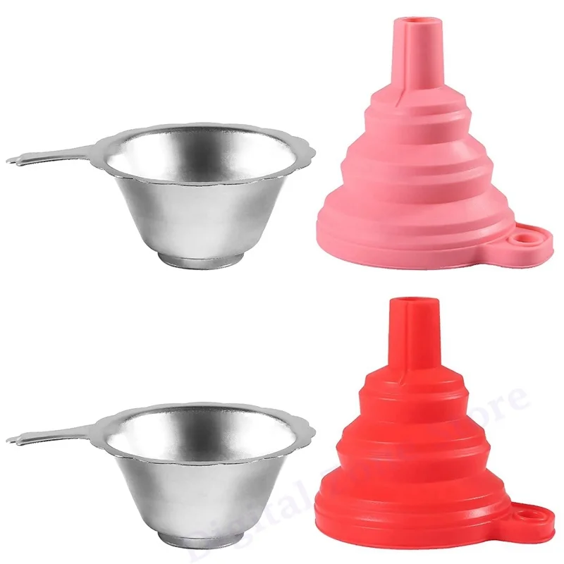 

2 Set SLA Resin Filter 3D Printer Stainless Steel and Silicone Collapsible Funnel Resin Filter Cup Kit for SLA DLP LCD