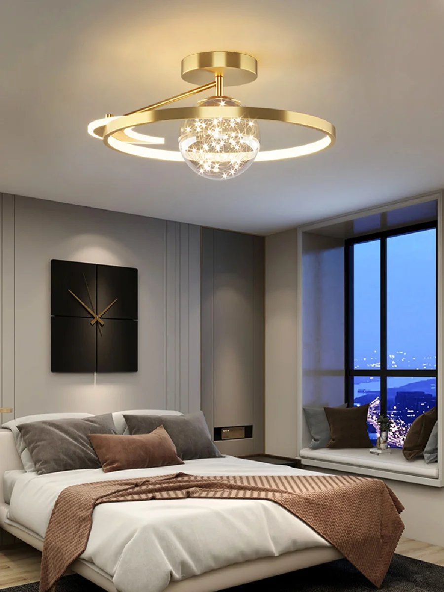 

Modern bedroom chandelier lamp Nordic living room lamp children's room lamp trichromatic light dining room chandelier