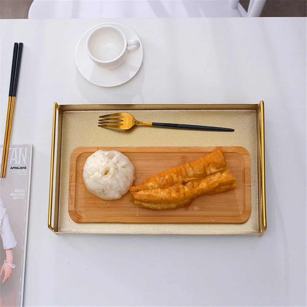 Органайзер-поднос с ручками декоративная золотистая витрина для ювелирных