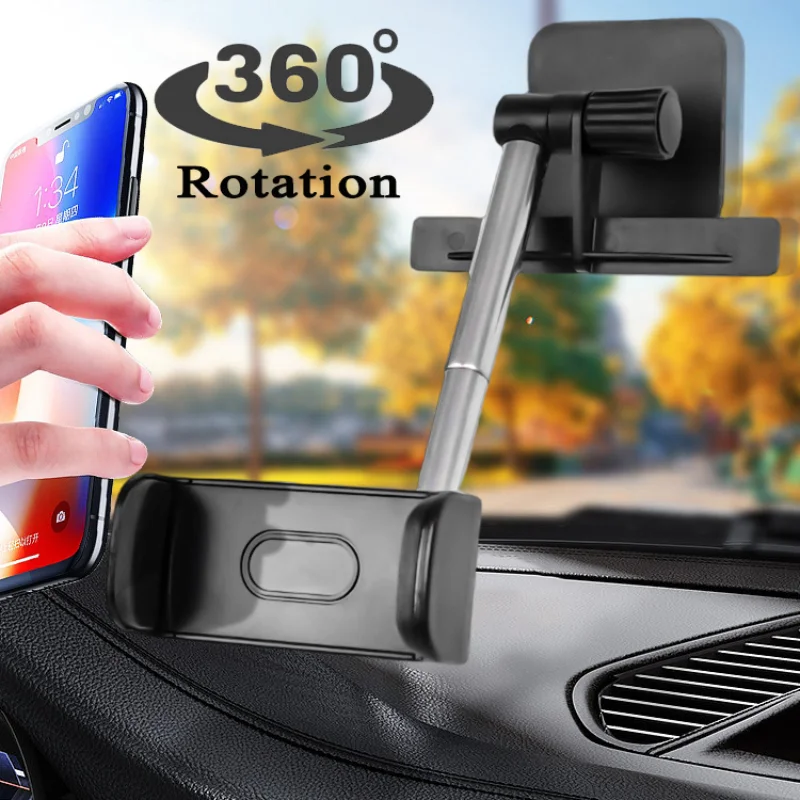 

Car Phone Holder 360° Rotatable Dashboard Windshield Review Mirror GPS Support for Samsung Retractable Mobile Phone Stand Mount