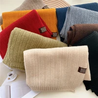 2021 new solid color double sided scarf women autumn and winter long fashion girl wool knitted warm scarf