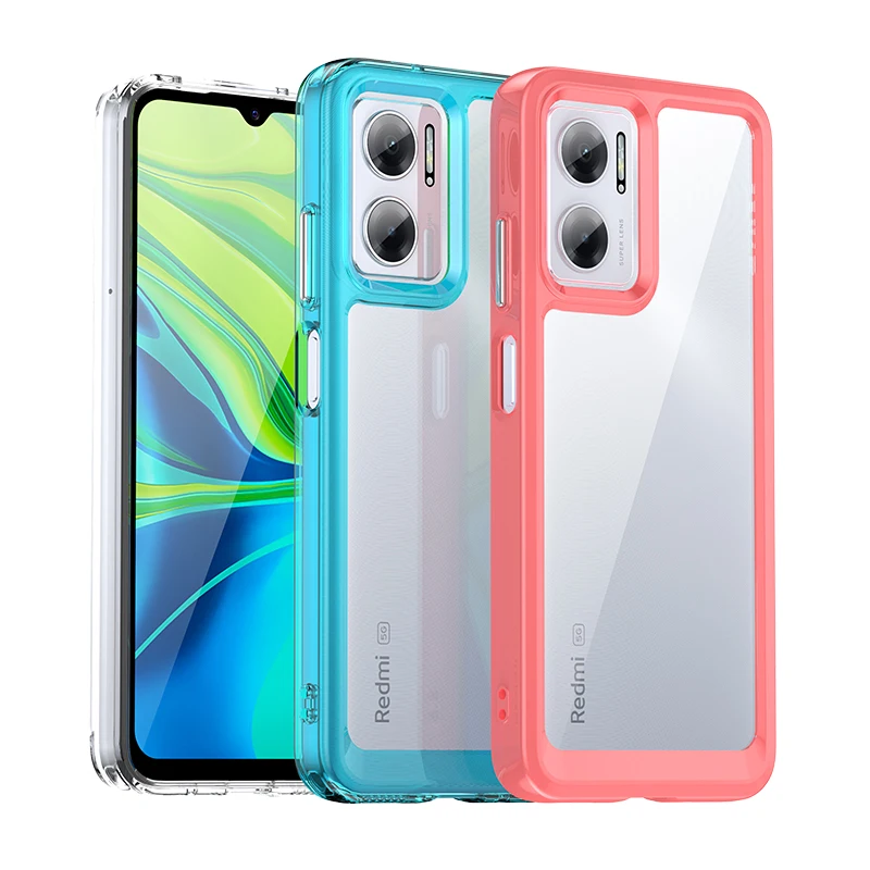 

For Redmi 11 Prime Case For Xiaomi Redmi 11 Prime Shell Cover Capa Hard Translucent Soft Frame Phone Bumper Redmi 11 Prime