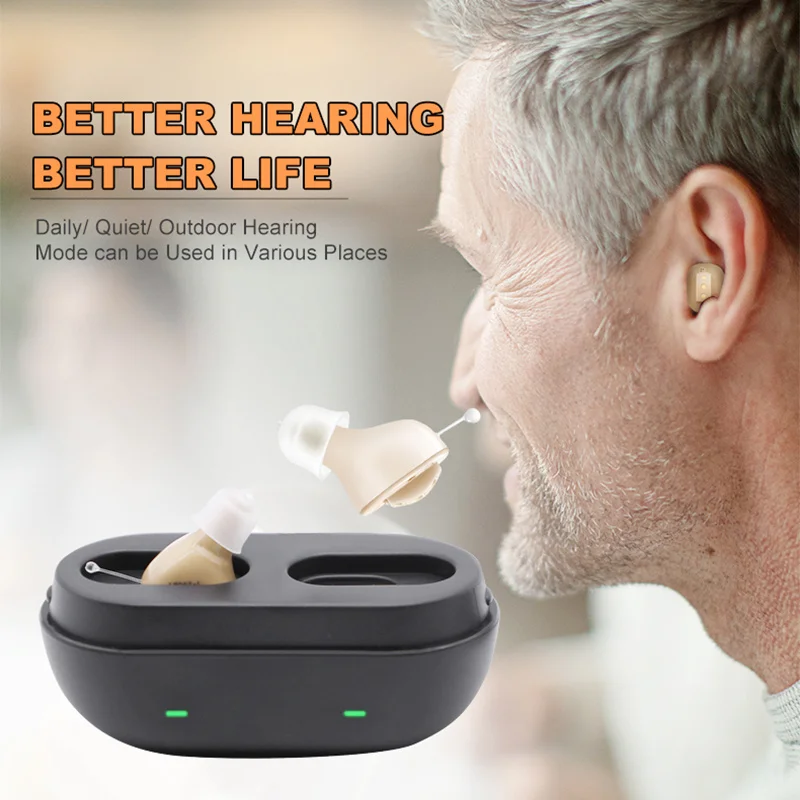 Перезаряжаемый слуховой аппарат усилитель звука невидимый цифровой