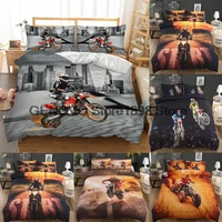 3d lifelike motorcycle printing duvet bed duvet cover king comforter set high quality bed linen queen for boys adults