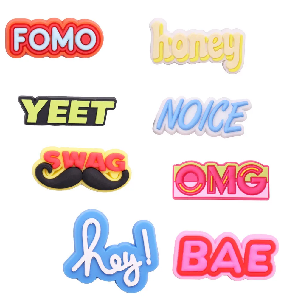 

1 шт. английское слово, лучшие буквы алфавита, благословенные ПВХ тапки для обуви, украшение, заглушка, DIY браслеты, Croc Jibz