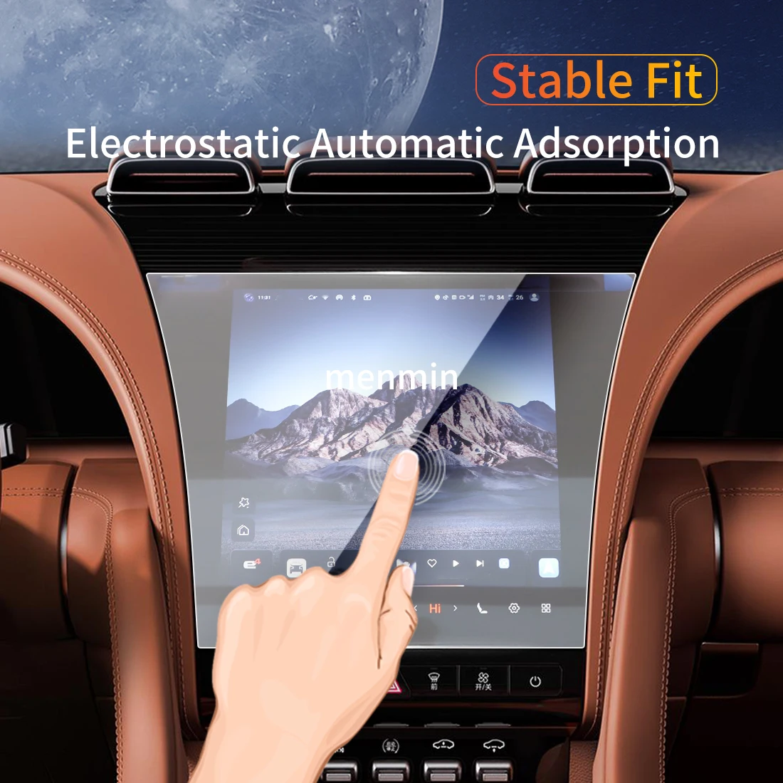 Автомобильные наклейки Carplay Защитная пленка для экрана Dash из закаленного стекла