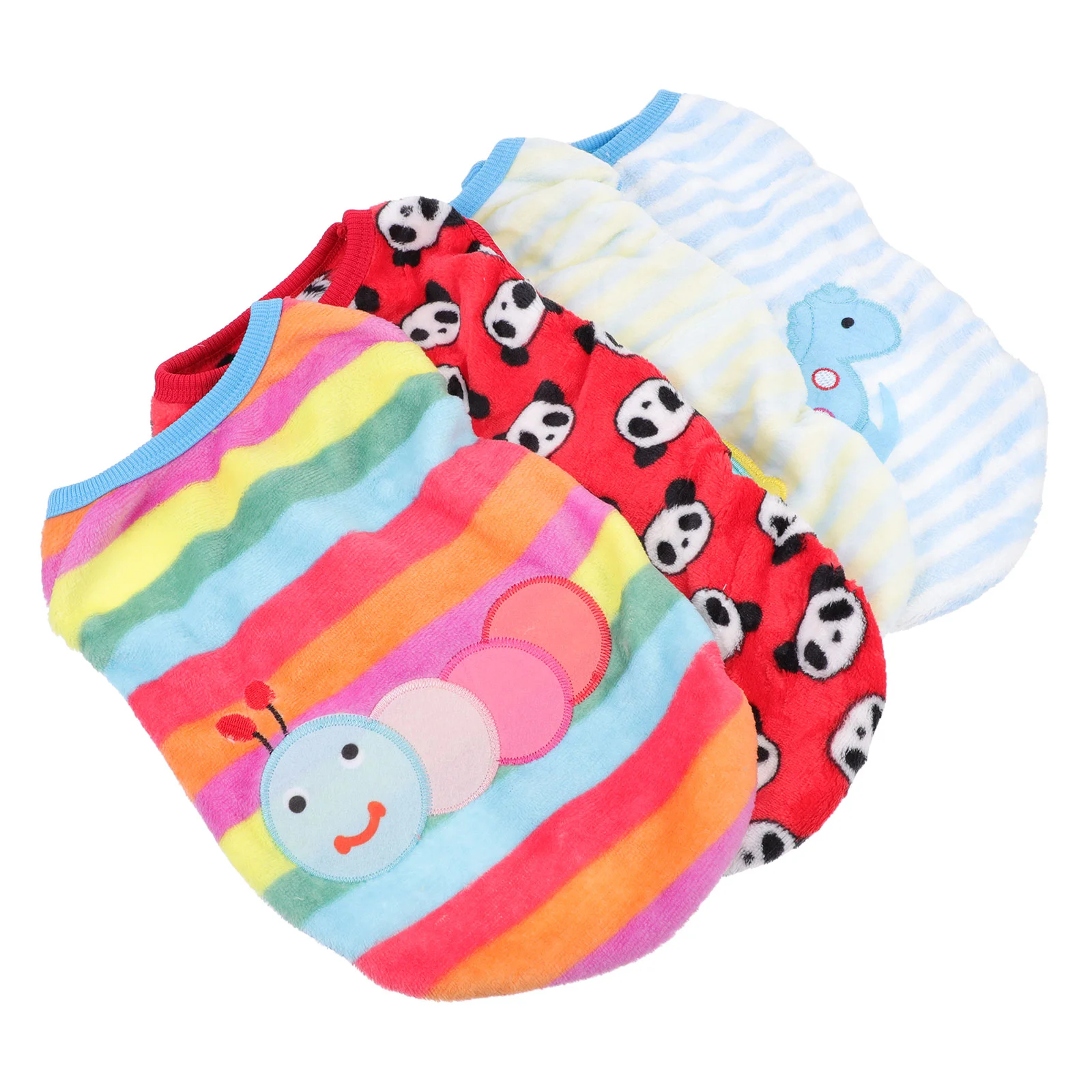 4 Pcs Boys Plaid Shirt Pet Vest Cat Dog Garment Xs Warm Keeping Flannel Clothes Decorative