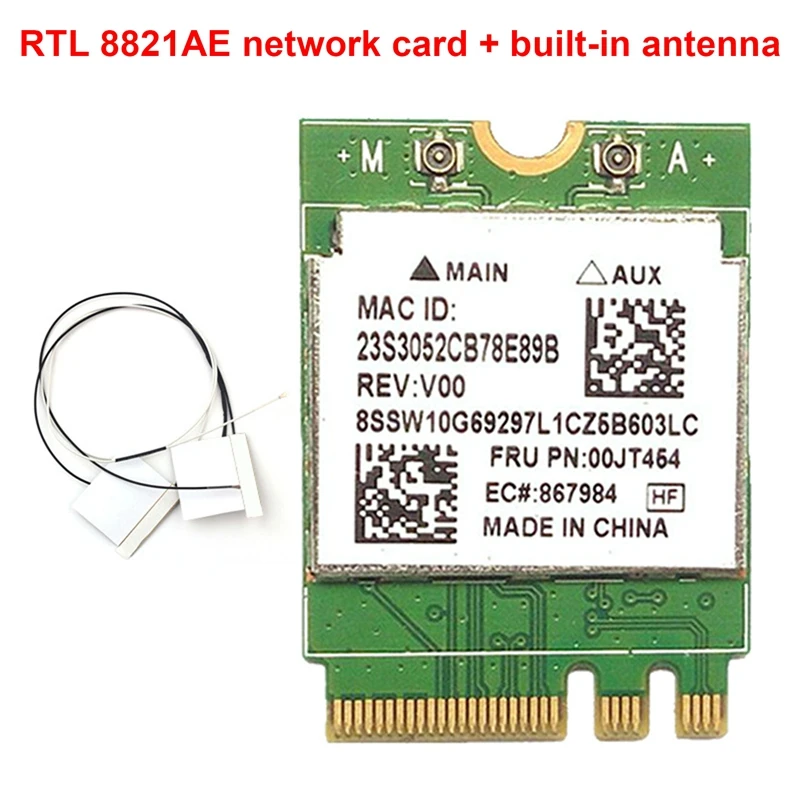 

RTL8821AE Dual Frequency Network Card M.2 NGFF 2230 Wireless Network Card WIFI Module With Built-In Antenna