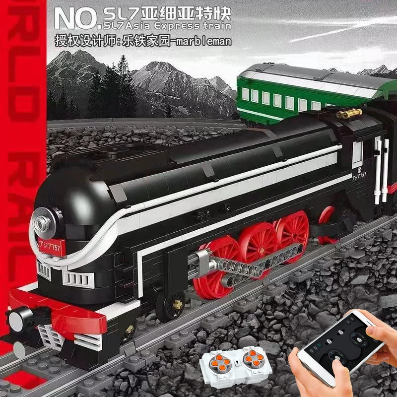 

Литейный автомобиль KING 12005 Technology, игрушки MOC, моторизованный SL7, Азия, экспресс-поезд, сборка, строительные блоки, кирпичи для детей, рождестве...