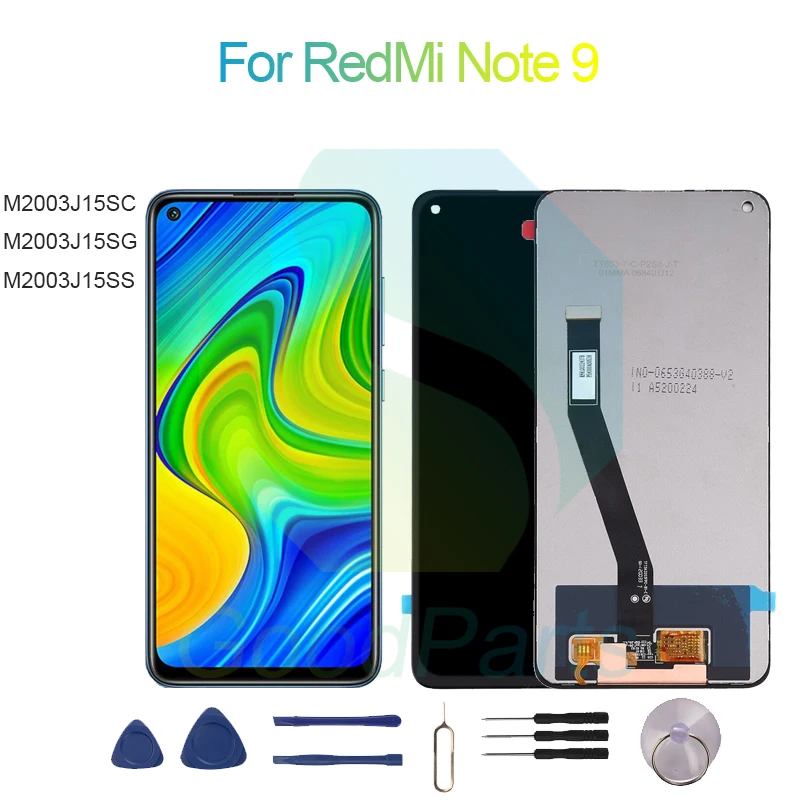 ЖК-дисплей для RedMi Note 9, экран 6,53 дюйма M2003J15SC,M2003J15SG,M2003J15SS для RedMi Note 9, сменный сенсорный дигитайзер в сборе