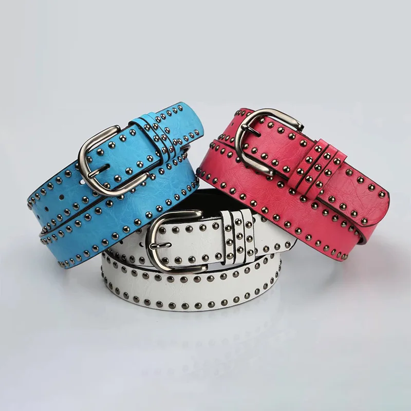 2023 Women Belt Punk Style Metal Buckle PU Leather Versatile Women Waistband Fashion Belts For Jeans Decoration INS Waist Strap