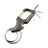 custom mini knife keychain foldable personalized lettering multi functional bottle opener car key holder key chain mens keyring