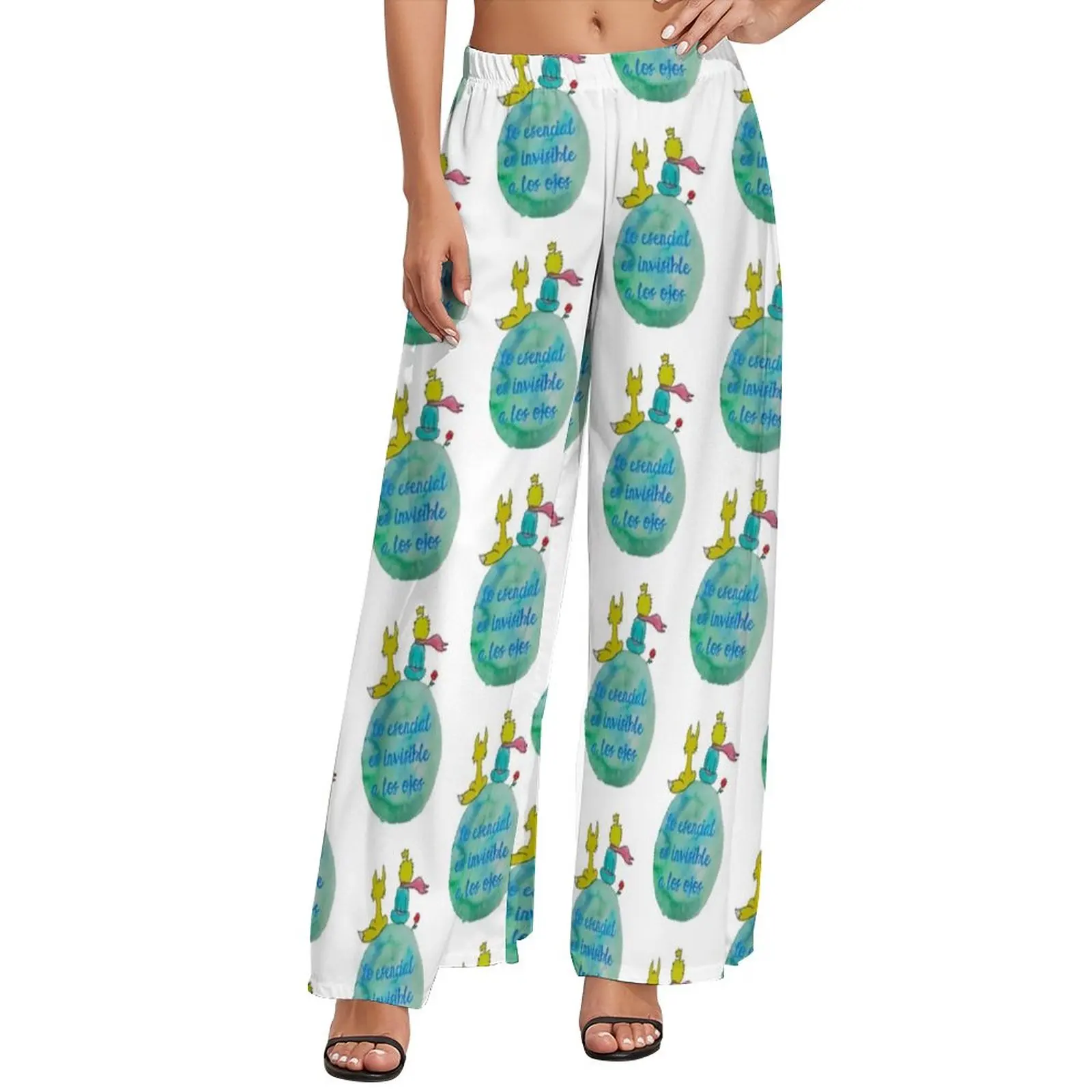 

Little Prince Straight Pants Invisible To The Eyes Kawaii Wide Leg Pants Women Oversized Street Wear Printed Trousers