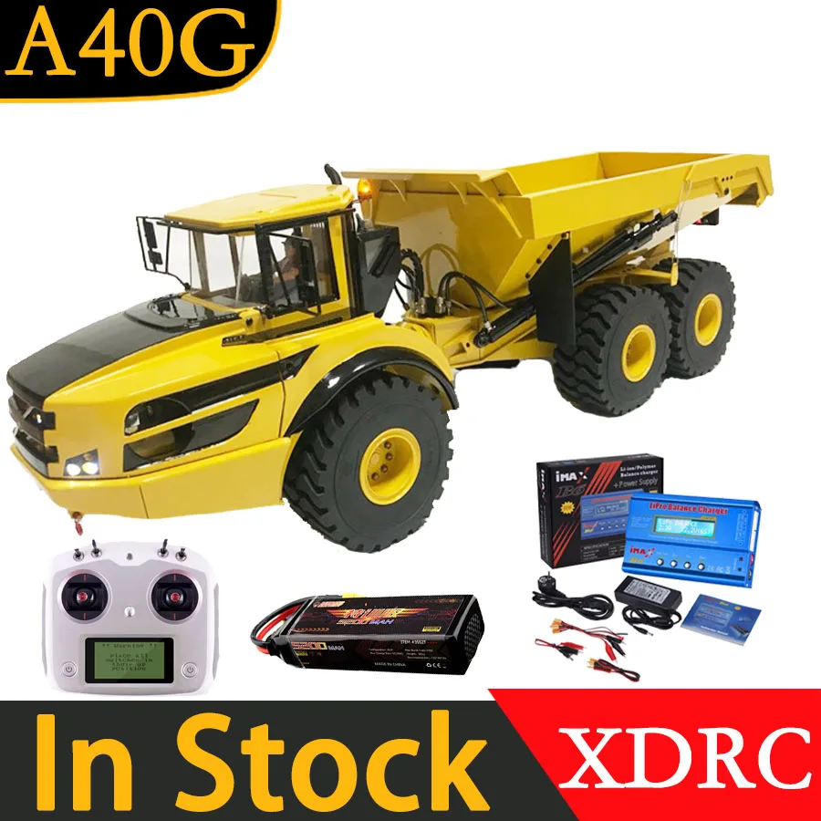 XDRC 1/14 Hydraulic RC  Car Articulated Truck A40G 6x6 Dumper With Sound Light Full Metal Model RTR BOY Christmas Birthday Gift
