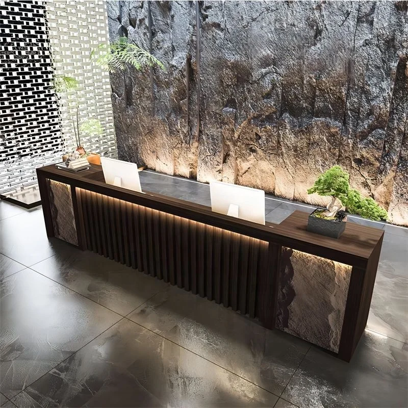 На заказ. Стойка для переднего стола белая искусственная мебель со светодиодной